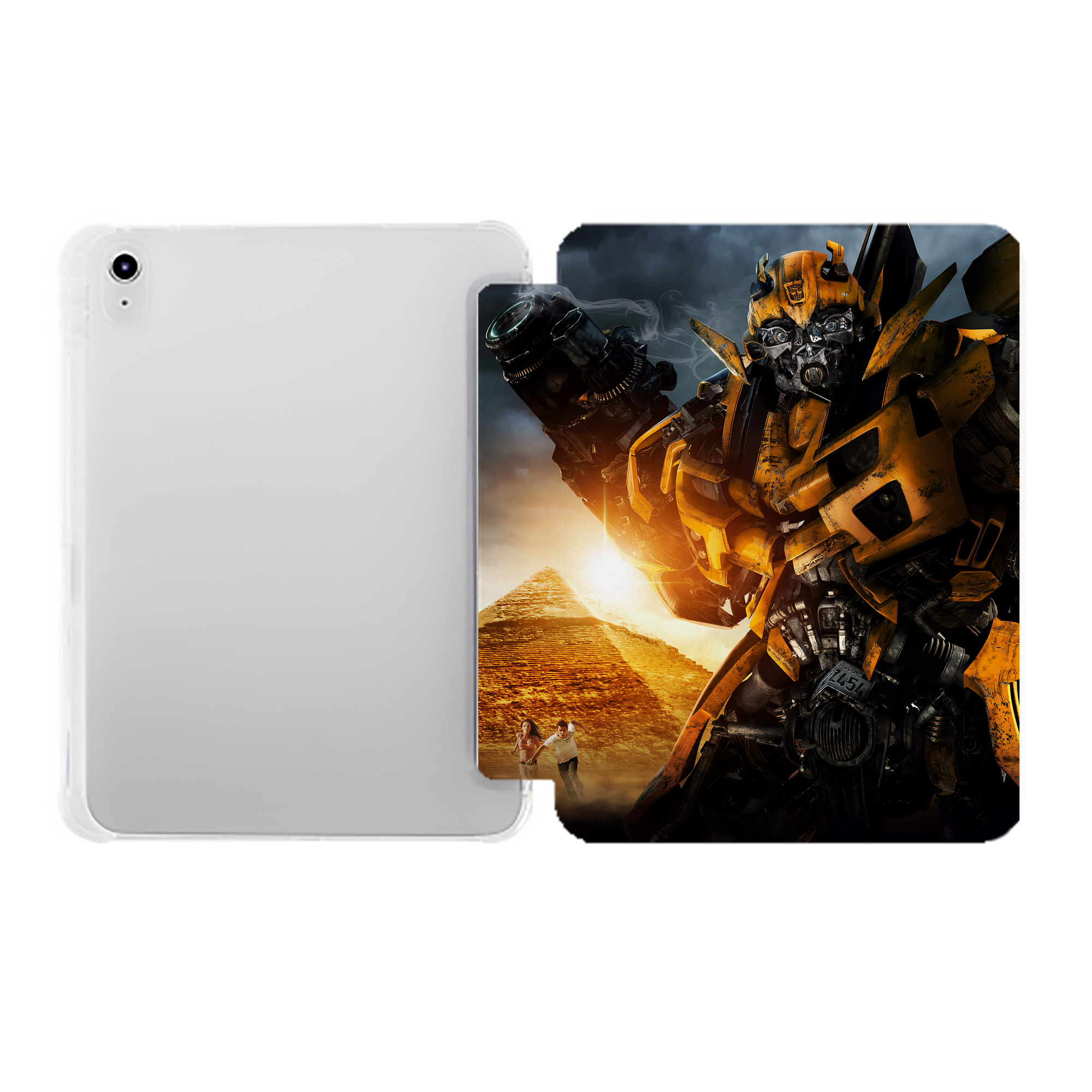 （画像用） Transformers トランスフォーマー IPad ケース ペン収納付き 三つ折りスタンド PUレザー×シリコン 対応機種9.5/10.5/10.9インチ